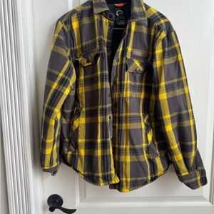 Ski-Doo Yellow and Gray Plaid Shirt Jacket